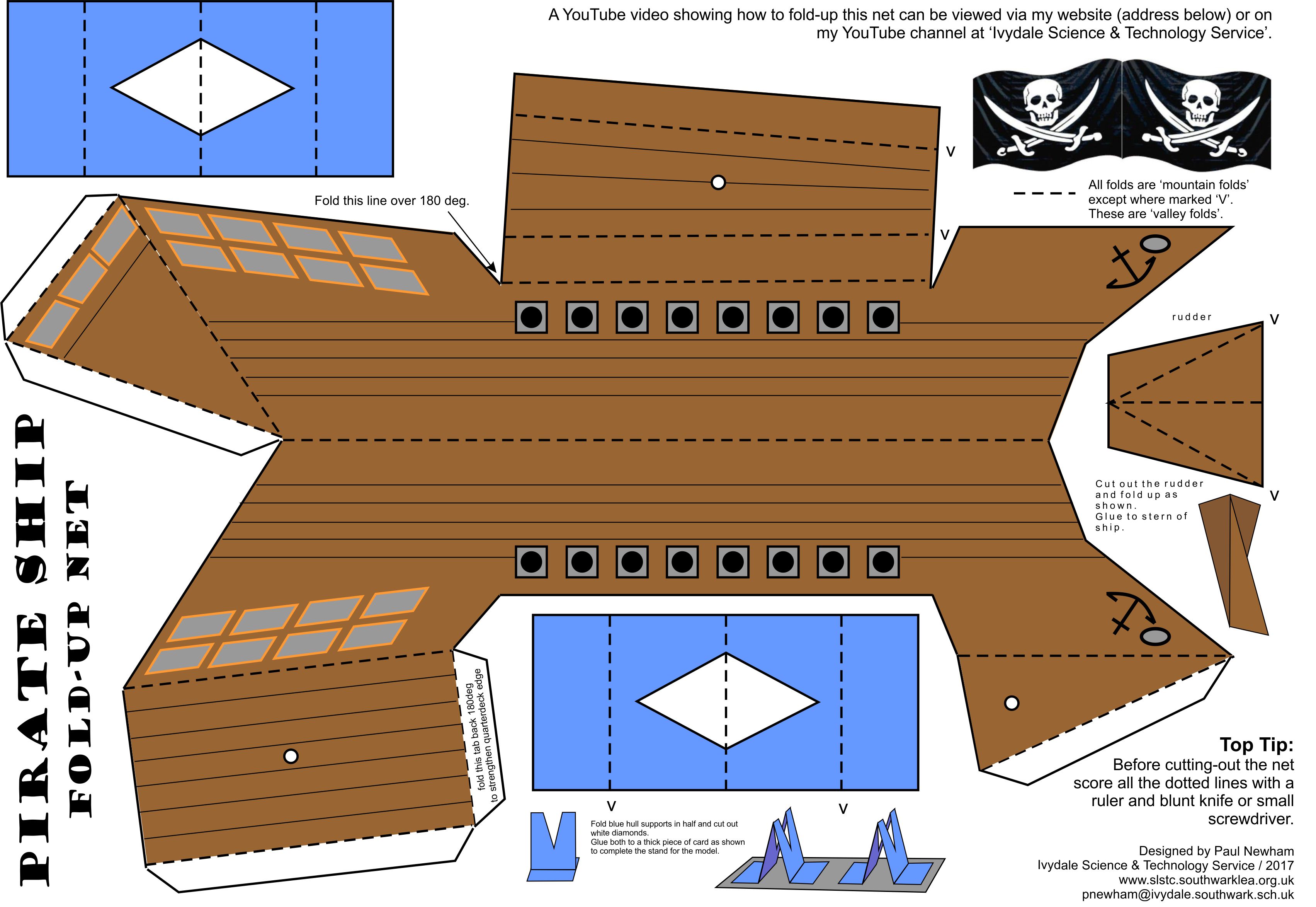 pirate ship cut out template